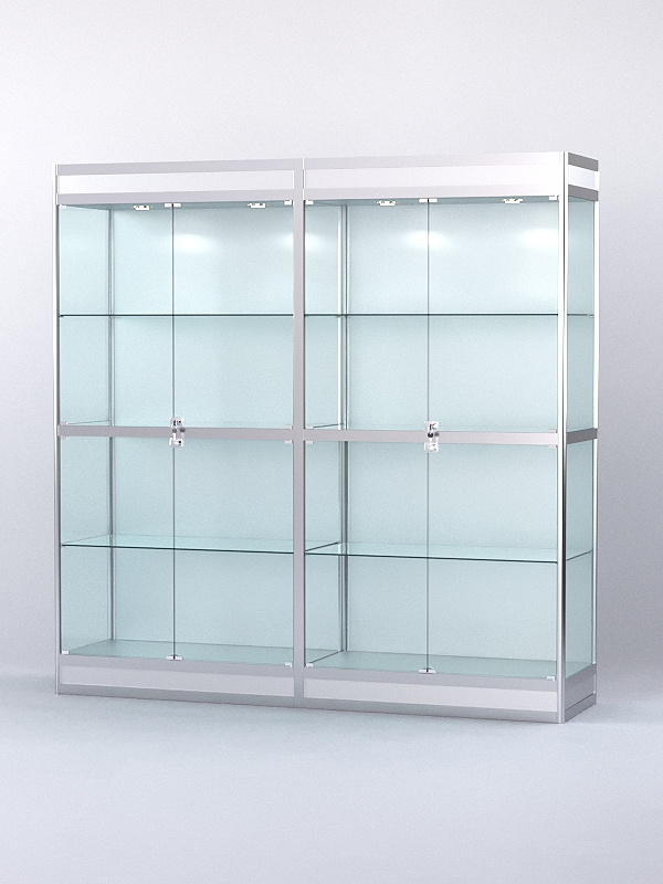 Витрина АЛПРО №3-2м-500-1 (задняя стенка - ДВП), Серебрянный