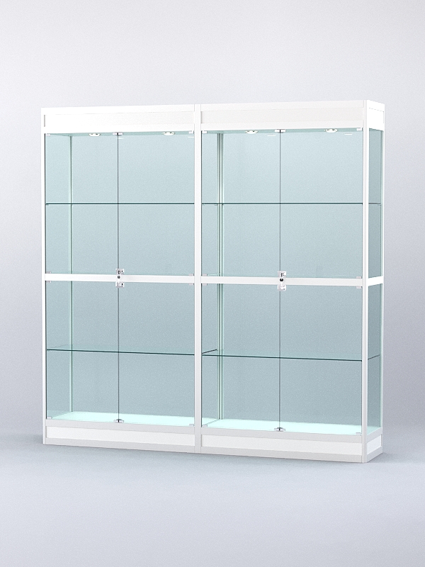 Витрина АЛПРО №3-2м-400-2 (задняя стенка - стекло), Белый