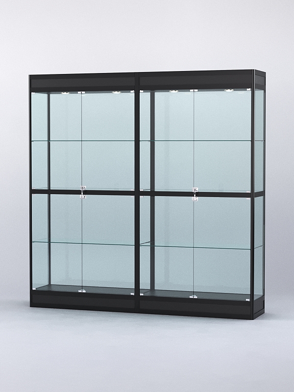 Витрина АЛПРО №3-2м-400-2 (задняя стенка - стекло), Черный