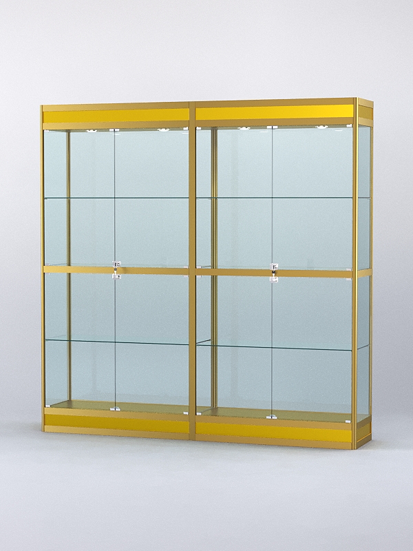 Витрина АЛПРО №3-2м-400-2 (задняя стенка - стекло), Золотой