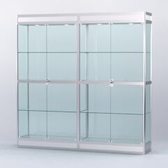 Витрина АЛПРО №3-2м-400-2 (задняя стенка - стекло), Серебрянный