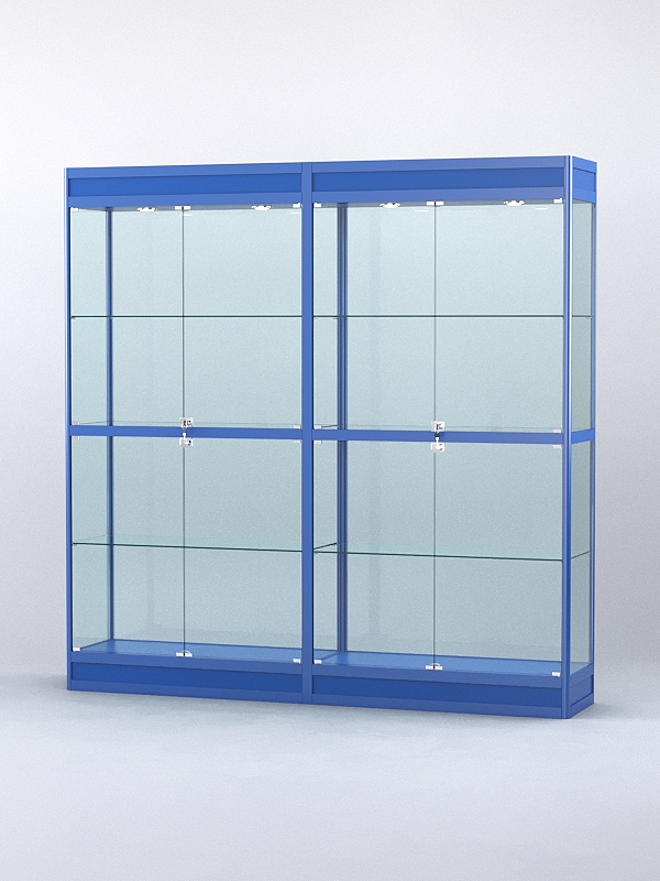 Витрина АЛПРО №3-2м-400-2 (задняя стенка - стекло), Синий