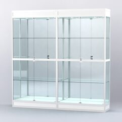 Витрина АЛПРО №3-2м-400-3 (задняя стенка - зеркало), Белый