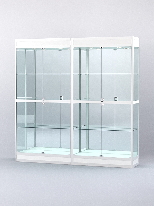Витрина АЛПРО №3-2м-400-3 (задняя стенка - зеркало), Белый