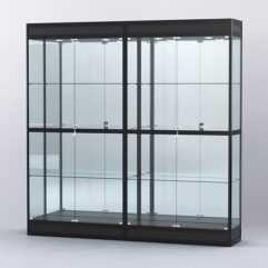 Витрина АЛПРО №3-2м-400-3 (задняя стенка - зеркало), Черный