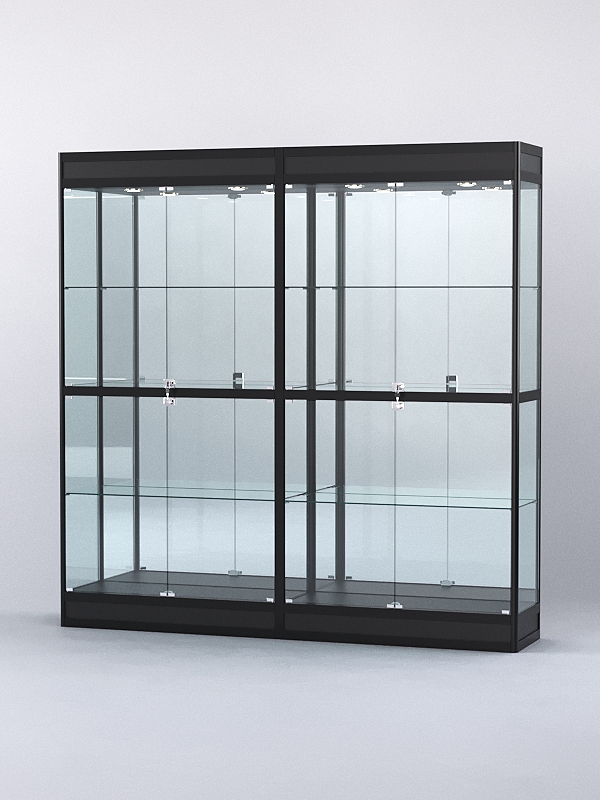 Витрина АЛПРО №3-2м-400-3 (задняя стенка - зеркало), Черный