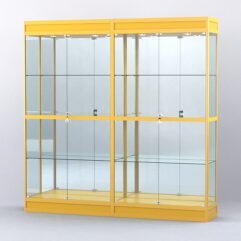 Витрина АЛПРО №3-2м-400-3 (задняя стенка - зеркало), Желтый