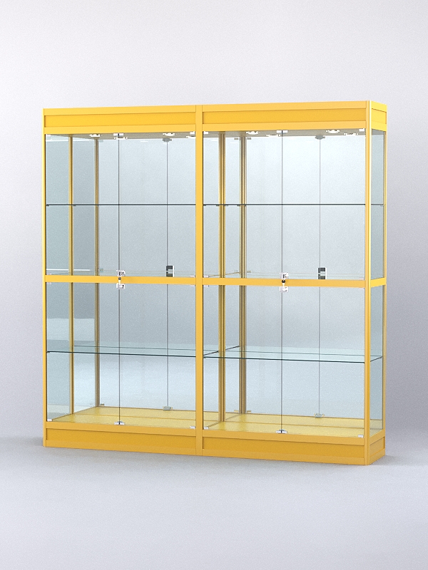 Витрина АЛПРО №3-2м-400-3 (задняя стенка - зеркало), Желтый