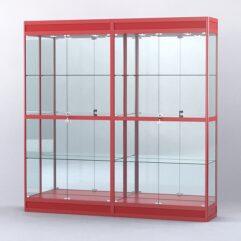 Витрина АЛПРО №3-2м-400-3 (задняя стенка - зеркало), Красный