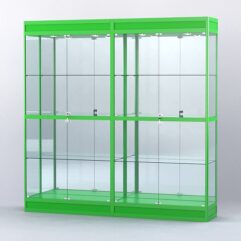 Витрина АЛПРО №3-2м-400-3 (задняя стенка - зеркало), Зеленый