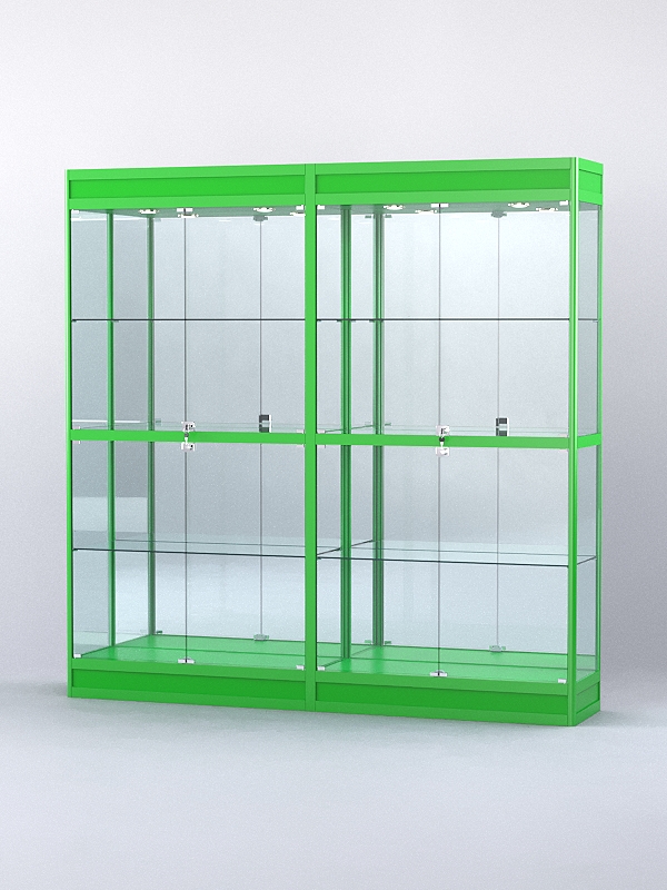 Витрина АЛПРО №3-2м-400-3 (задняя стенка - зеркало), Зеленый