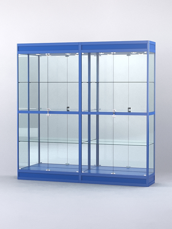 Витрина АЛПРО №3-2м-400-3 (задняя стенка - зеркало), Синий