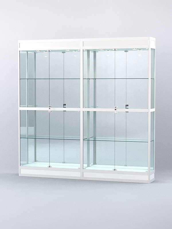 Витрина АЛПРО №3-2м-300-3 (задняя стенка - зеркало), Белый