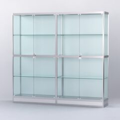 Витрина АЛПРО №4-2м-400-1 (задняя стенка - ДВП), Серебрянный