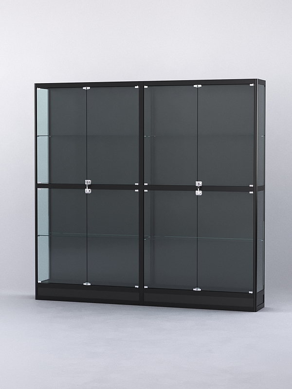 Витрина АЛПРО №4-2м-300-1 (задняя стенка - ДВП), Черный