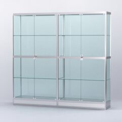Витрина АЛПРО №4-2м-400-2 (задняя стенка - стекло), Серебрянный