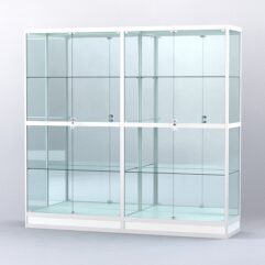 Витрина АЛПРО №4-2м-500-3 (задняя стенка - зеркало), Белый