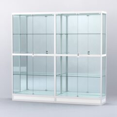Витрина АЛПРО №4-2м-400-3 (задняя стенка - зеркало), Белый