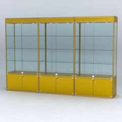 Витрина АЛПРО №1-3м-500-2 (задняя стенка - стекло), Золотой