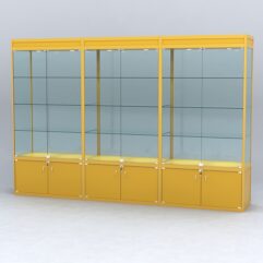 Витрина АЛПРО №1-3м-500-2 (задняя стенка - стекло), Желтый