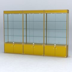 Витрина АЛПРО №1-3м-400-2 (задняя стенка - стекло), Золотой