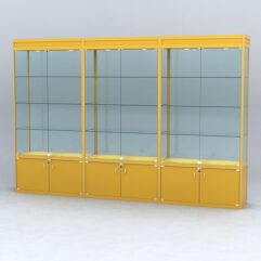 Витрина АЛПРО №1-3м-400-2 (задняя стенка - стекло), Желтый