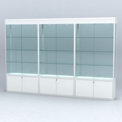 Витрина АЛПРО №1-3м-300-2 (задняя стенка - стекло), Белый