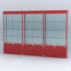 Витрина АЛПРО №1-3м-300-2 (задняя стенка - стекло), Красный