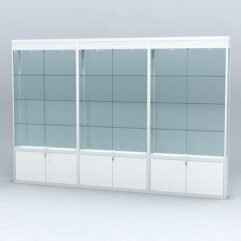 Витрина АЛПРО №1-3м-200-2 (задняя стенка - стекло), Белый