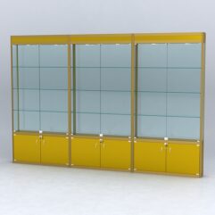 Витрина АЛПРО №1-3м-200-2 (задняя стенка - стекло), Золотой