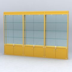 Витрина АЛПРО №1-3м-200-2 (задняя стенка - стекло), Желтый