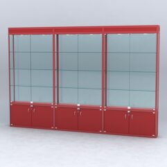 Витрина АЛПРО №1-3м-200-2 (задняя стенка - стекло), Красный