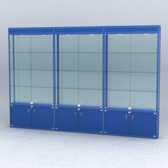 Витрина АЛПРО №1-3м-200-2 (задняя стенка - стекло), Синий