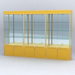 Витрина АЛПРО №1-3м-500-3 (задняя стенка - зеркало), Желтый