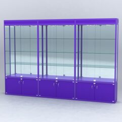 Витрина АЛПРО №1-3м-300-3 (задняя стенка - зеркало), Фиолетовый