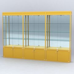 Витрина АЛПРО №1-3м-300-3 (задняя стенка - зеркало), Желтый