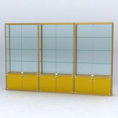 Витрина АЛПРО №2-3м-300-2 (задняя стенка - стекло), Золотой