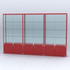 Витрина АЛПРО №2-3м-300-2 (задняя стенка - стекло), Красный
