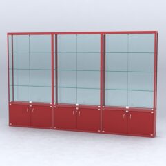 Витрина АЛПРО №2-3м-200-2 (задняя стенка - стекло), Красный