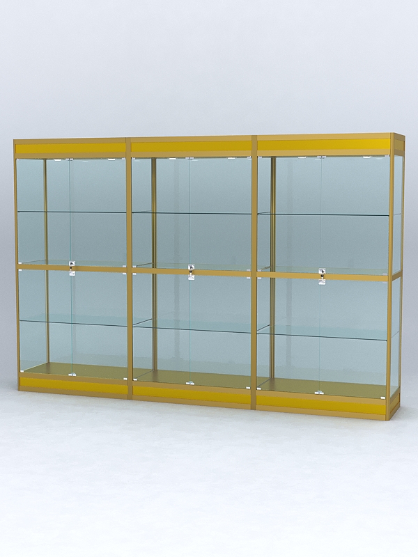 Витрина АЛПРО №3-3м-500-2 (задняя стенка - стекло), Золотой
