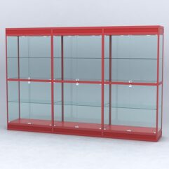 Витрина АЛПРО №3-3м-500-2 (задняя стенка - стекло), Красный