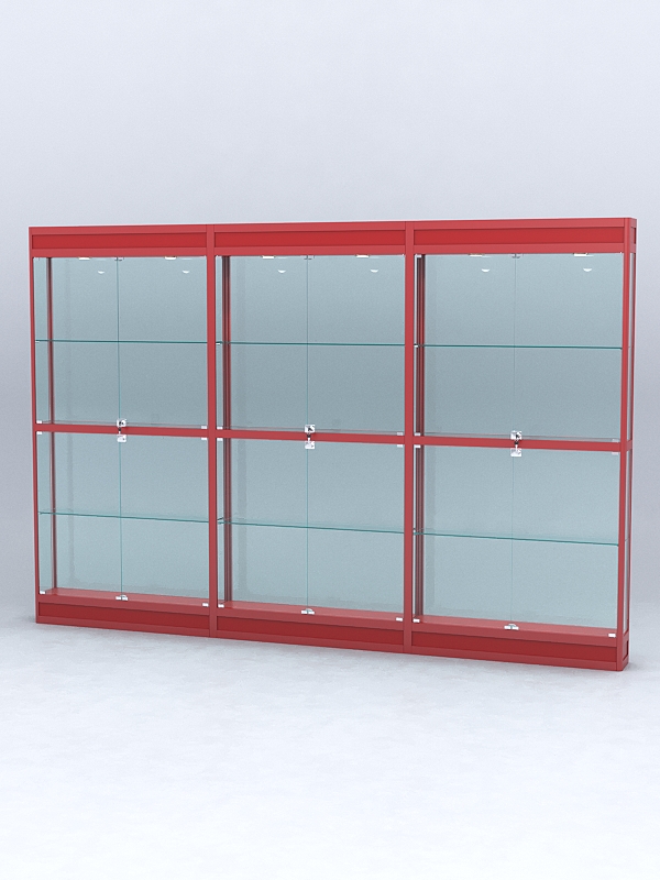 Витрина АЛПРО №3-3м-200-2 (задняя стенка - стекло), Красный