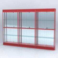 Витрина АЛПРО №3-3м-200-3 (задняя стенка - зеркало), Красный