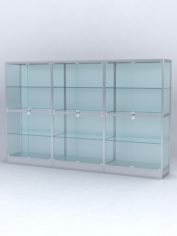 Витрина АЛПРО №4-3м-500-1 (задняя стенка - ДВП), Серебрянный