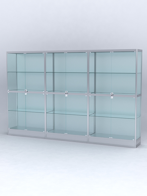 Витрина АЛПРО №4-3м-400-1 (задняя стенка - ДВП), Серебрянный