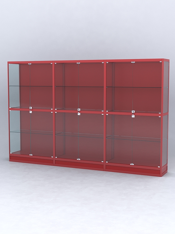 Витрина АЛПРО №4-3м-400-1 (задняя стенка - ДВП), Красный