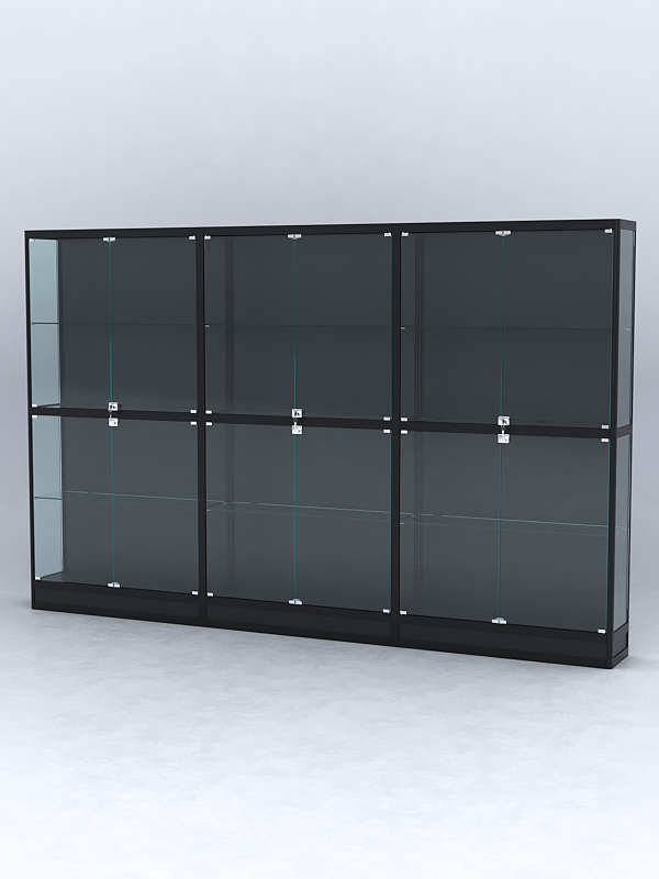 Витрина АЛПРО №4-3м-300-1 (задняя стенка - ДВП), Черный