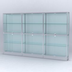 Витрина АЛПРО №4-3м-300-1 (задняя стенка - ДВП), Серебрянный