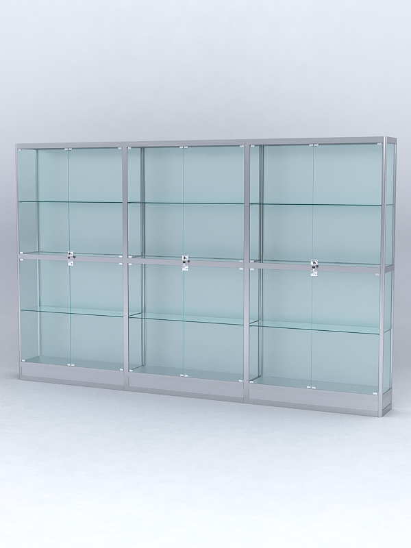 Витрина АЛПРО №4-3м-300-1 (задняя стенка - ДВП), Серебрянный