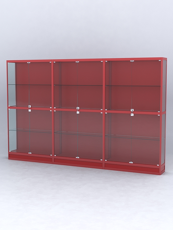 Витрина АЛПРО №4-3м-300-1 (задняя стенка - ДВП), Красный